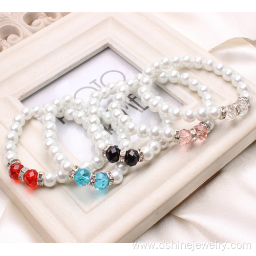 Pearl Bracelet Wholesale Crystal Bead Bangle Wedding Jewelry